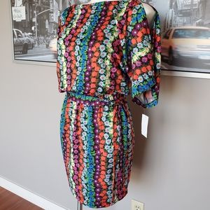 Trina Turk floral cold shoulder dress